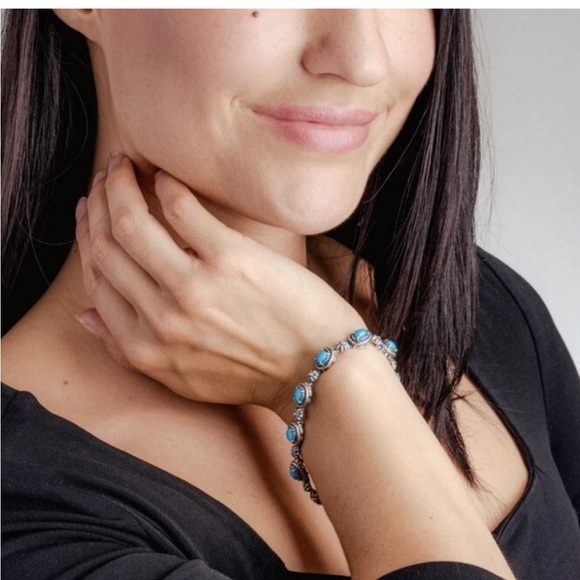 Vintage Carolyn Pollack American West Sterling Silver Turquoise Bracelet - Picture 3 of 13